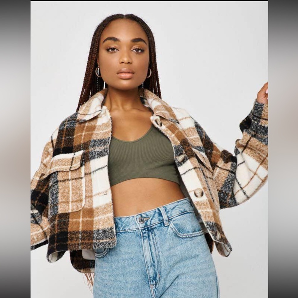 Garage cropped shacket